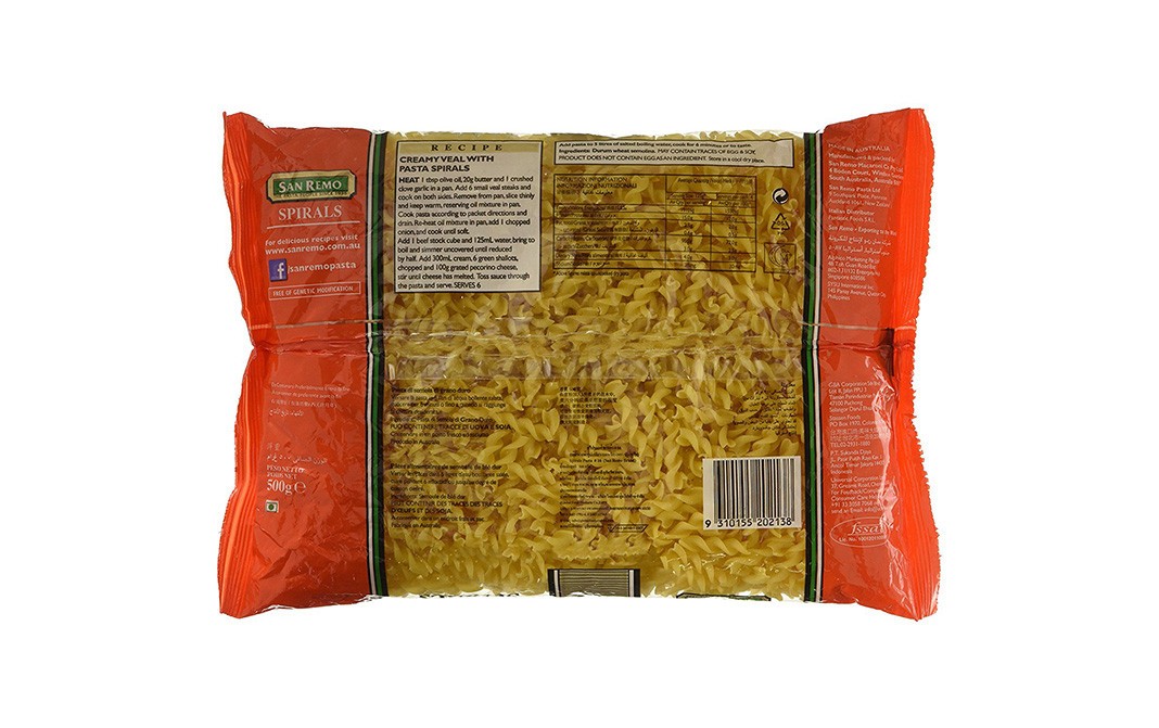 San Remo Spirals    Pack  500 grams